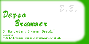 dezso brummer business card